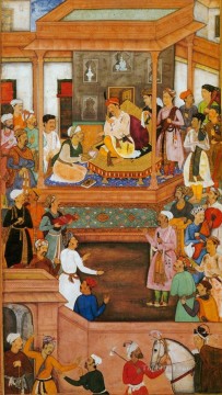 AbulFazl Presenting Akbarna religious Islam Oil Paintings